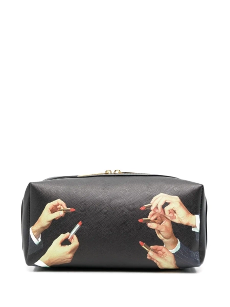 Seletti lipstick-print wash bag | One Size