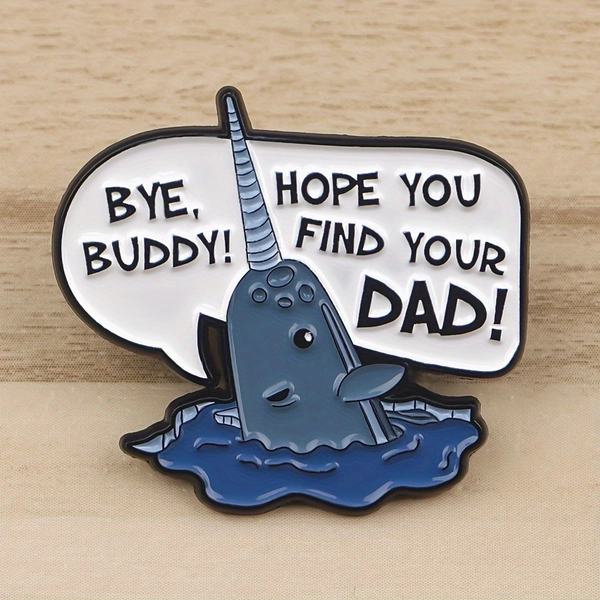 1pc Zinc Alloy Cartoon Narwhal Lapel Pin Enamel, Mixed Color, Non-golden Back Buckle, with Brooch Back Buckle, for Backpacks, Briefcase, Clothes Accessories, Fashion Gifts