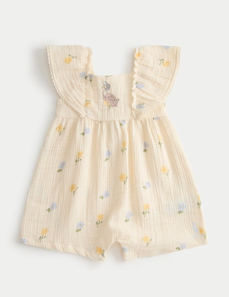 Pure Cotton Peter Rabbit™ Floral Romper (0 Mths-3 Yrs)