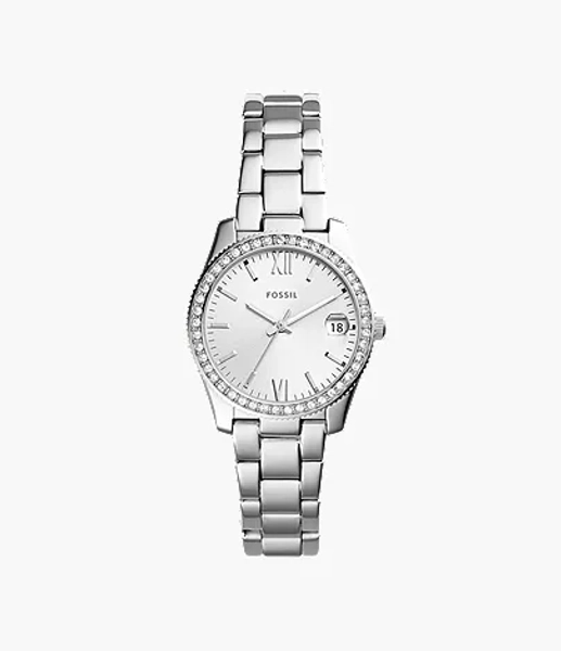 Scarlette Mini Three-Hand Date Stainless Steel Watch