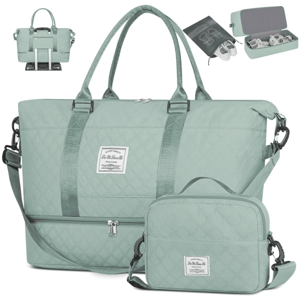 Weekender Bags for Women, Travel Duffel Bags with Shoe Compartment, Personal Item Travel Bag Weekender Overnight Bag Set Hospital Bags with Wet Pocket and Toiletry Bag for Labor and Delivery - Blue - Walmart.com