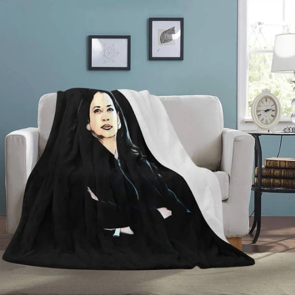 Kamala Harris Fleece Travelling Birthday Gifts Blanket