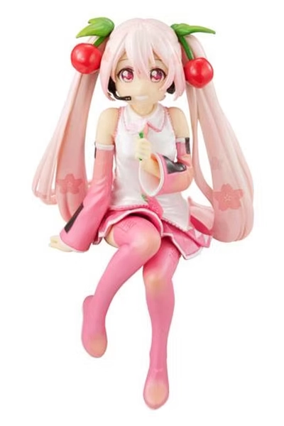 Hatsune Miku Noodle Stopper PVC Statue Sakura Miku 2022 Pearl Color 13 cm