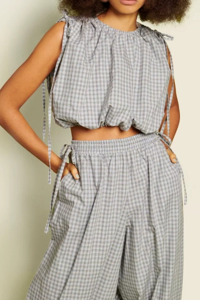 Ghospell Kemi Ruched Tie Balloon Top
