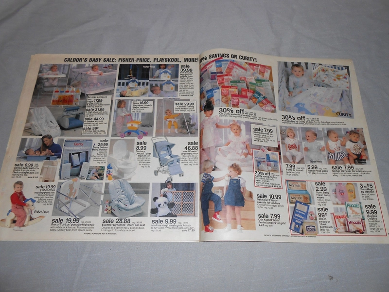 Vintage 1989 CALDOR Store Circular Print Ad 1980s Baby Toddler Household Linens
