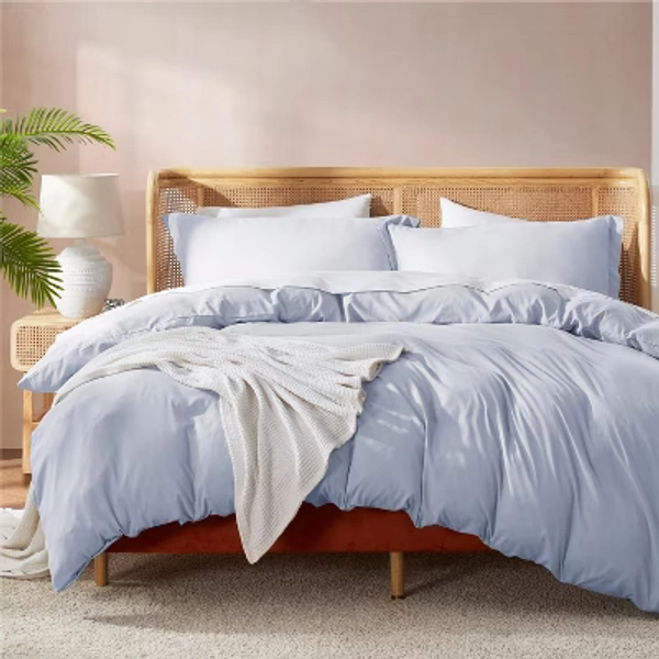 Nestl Soft Double Brushed Duvet Cover Set, 2 Piece Twin/Twin XL Duvet Cover with Button Closure - Ice Blue