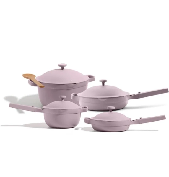 Our Place x Selena Gomez Full-Size Mini Always Pan and Perfect Pot Cookware Set