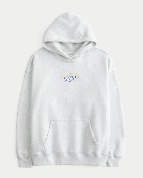 Hollister Feel Good Oversized Logo Graphic Hoodie