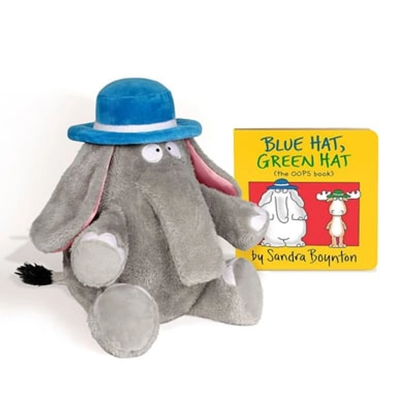 ****Kohl's Cares® Blue Hat Green Hat Elephant Plush Toy and Book Bundle, Multi