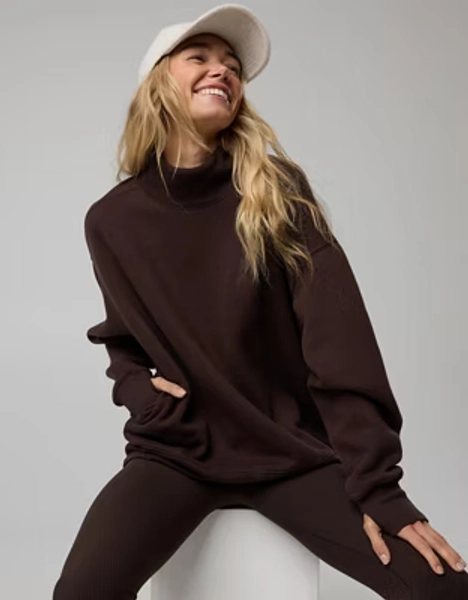 OFFLINE By Aerie Cloud Fleece Oversized Mockneck Sweatshirt
