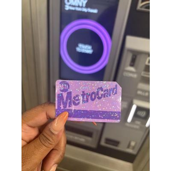 Glittery NYC Metrocard Sticker