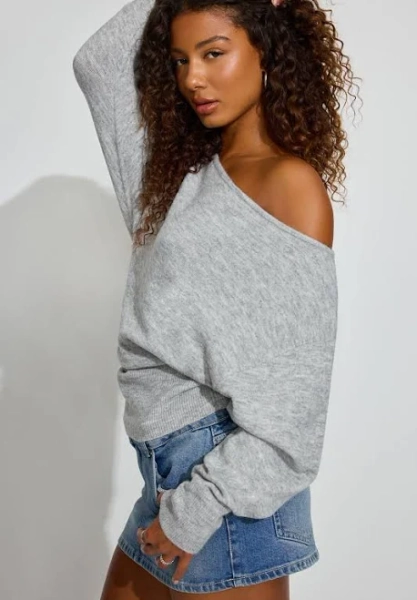 Women Garage Rory Relaxed Off Shoulder Sweater