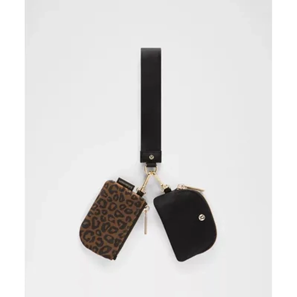 ⭐ Dual Pouch Wristlet | Leopardo Shift Midi Desert Khaki Multi/Black/Gold