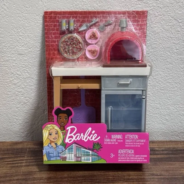 Barbie Brick Pizza Oven Outdoor Furniture Set