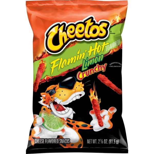 Cheetos Crunchy Cheese Flavored Snacks Flamin' Hot Limon, 2.875 oz Bag (2pack) - Walmart.com