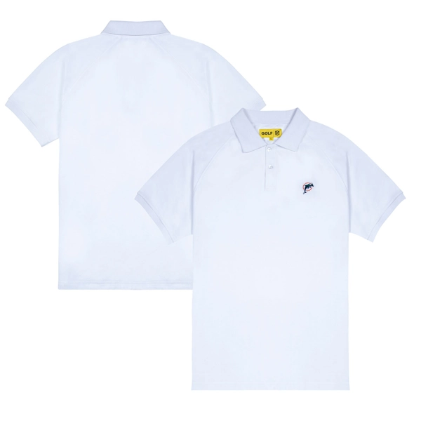 Men's Miami Dolphins GOLF WANG White Raglan Polo
