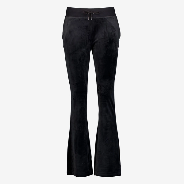 Black Velour Flared Joggers