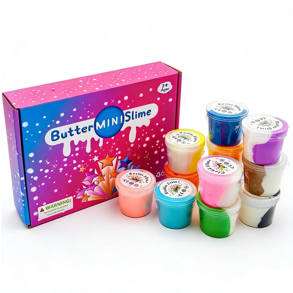12pcs 2.03oz Bucket Two-Color Slime Set | Stress-Relieving And Fun, Smooth To The Touch, Rich In Colors, An Excellent Holiday Gift For Children By Daltack