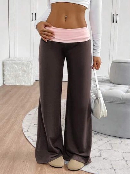 INAWLY Women's Contrast Color Wide Leg Loose Casual Sweatpants, Versatile Graduation,Back To School Outfits,Graduation,Teacher Outfits For Women,Back To School Fall Cloth For Women