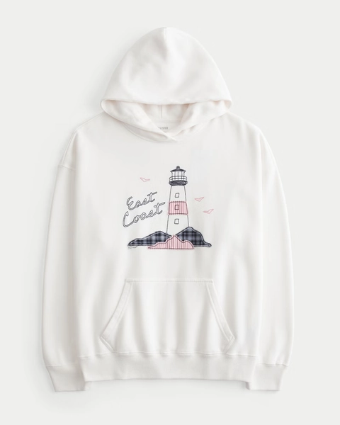 Oversized East Coast Graphic Hoodie