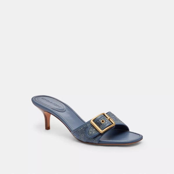 Margot Sandal In Crystal Signature Denim