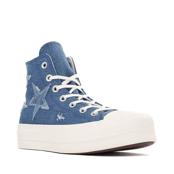 Womens Converse Chuck Taylor All Star Lift Denim High-Top Sneaker - Navy / Egret - INDIGO - Size 6