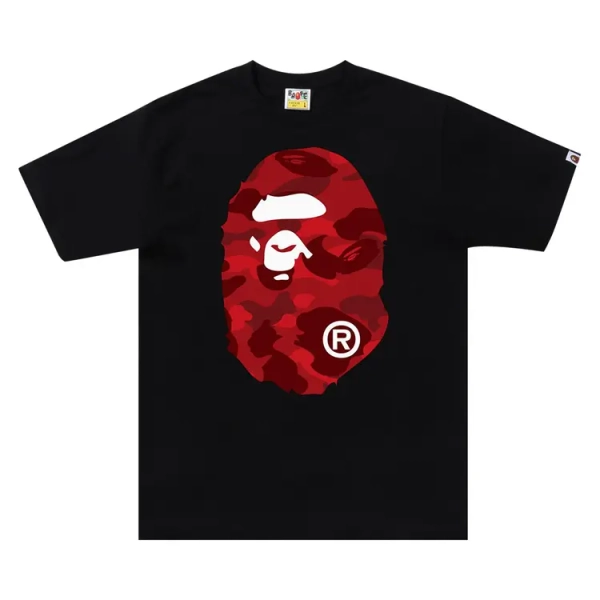 Buy BAPE Color Camo Big Ape Head Tee 'Black/Red' - 1I80 110 015 BLACK RED | GOAT