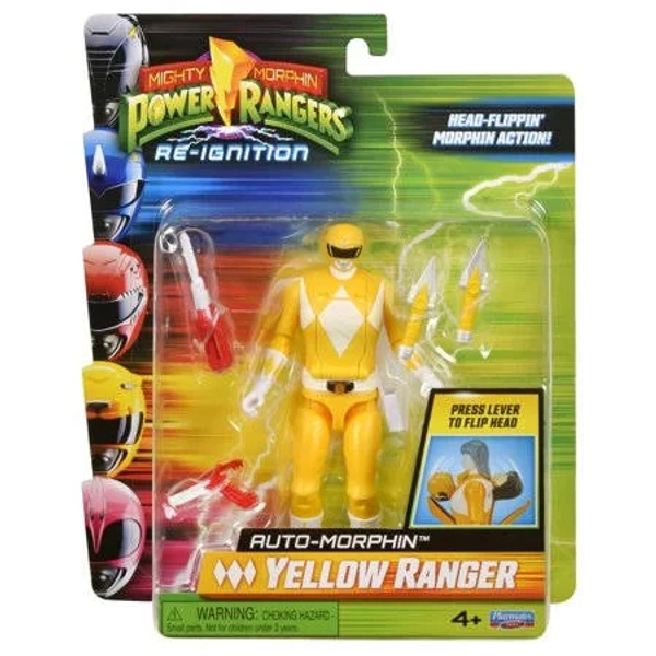 Playmates Figurines Mighty Morphin Power Rangers Auto-Morphin Yellow Ranger Figure