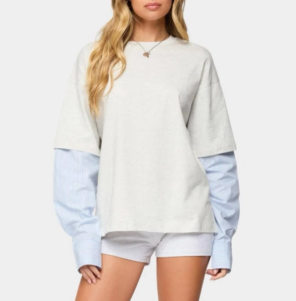 Edikted Women's Tailor Oversized Layered Cotton Top