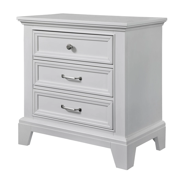 Fulham Bedside Table (3 Drawer), White