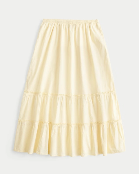 Low-Rise Textural Maxi Skirt