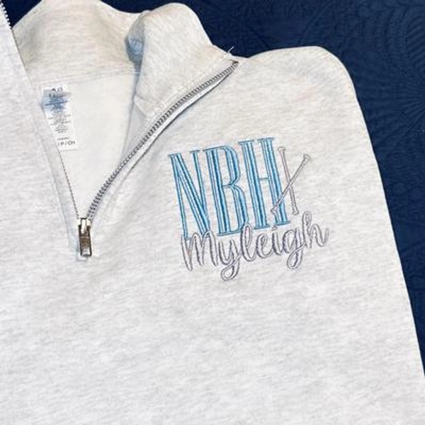 Custom Embroidered 1/4 Zip Pullover: Twirler, Team Sports, Cheer, Dance