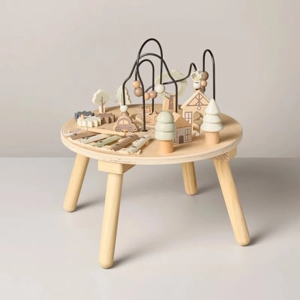 Hearth & Hand with Magnolia Kids' Wood Toy Activity Play Table - Hearth & Hand™ with Magnolia: Creative Thinking, Iron & Wood, 18 Months+