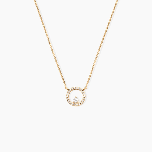 Collier Plaqué Or Lila Oxydes De Zirconium