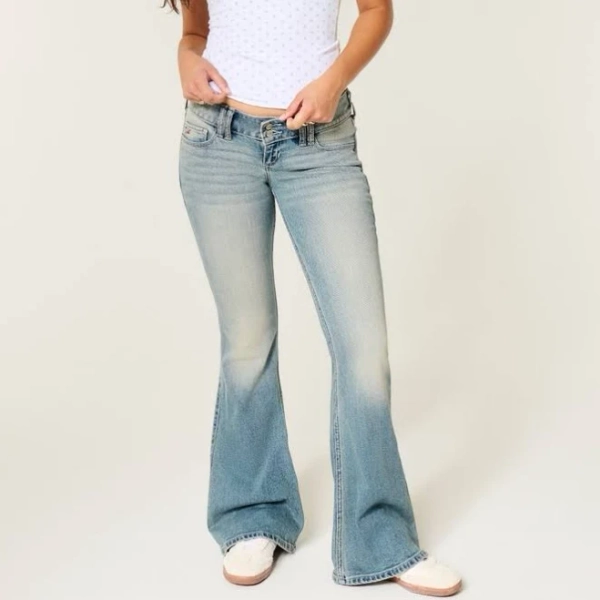 Women's Ultra Low-Rise Wash Flare Jeans