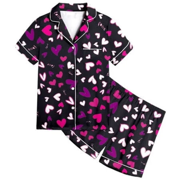 Gelikeya Kids Silk Pajamas Girls Fashion Bowknot Button Down Jammies Girl Toddler Shorts Sets