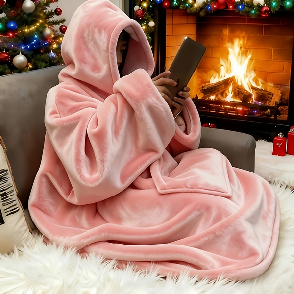 Ultra Soft Double Face Hooded Sweater, Wearable Blanket For Women And Men, Oversized Sportswear Hoodie, Ultra Soft Warm Comfortable Wearable Blanket Hooded Sweater, Suitable For Large MouthsBag Adult