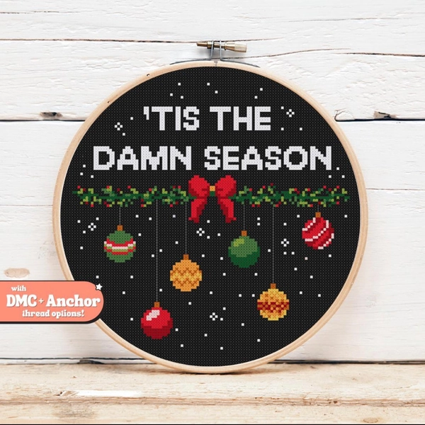 Tis The Season Cross-Stitch Pattern | Christmas | Digital Pattern
