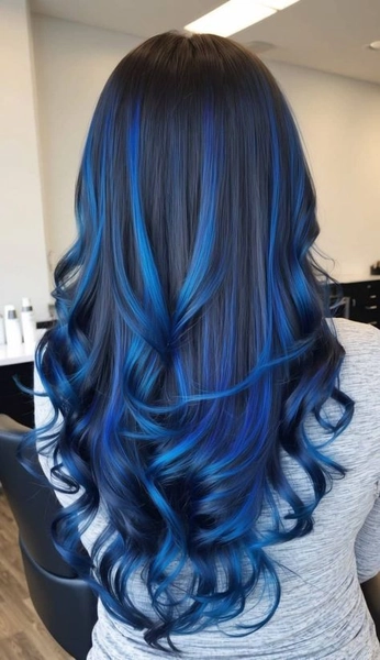 Thinking About Blue Hair? Find Out if It's Right for You! | Hair highlights, Long hair styles, Blue hair highlights