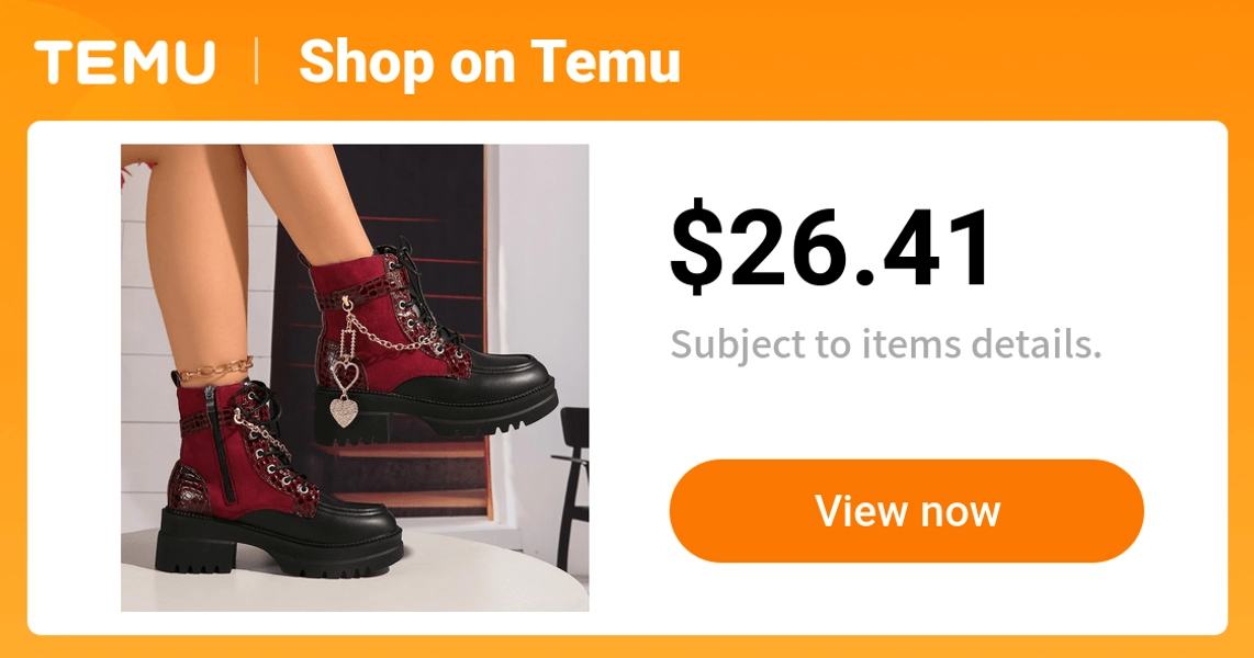 chunky block heel western boots round toe lace closure - Temu