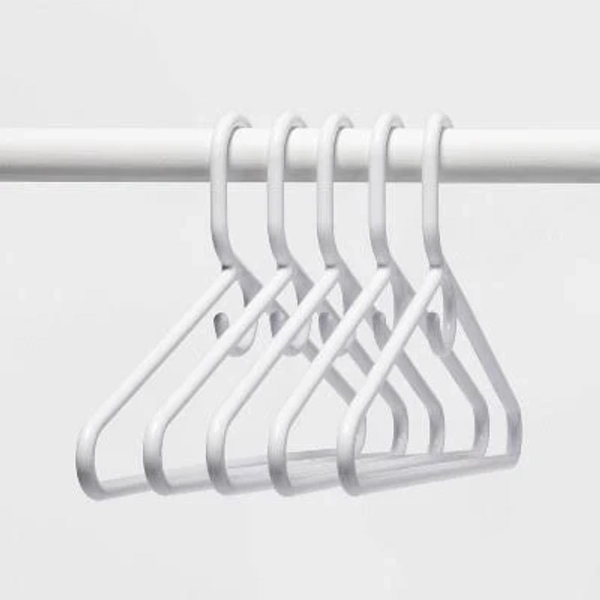 5pk Super Heavyweight Plastic Hanger White - Room Essentials : Heavy Duty Clothes Storage & Organization Hangers