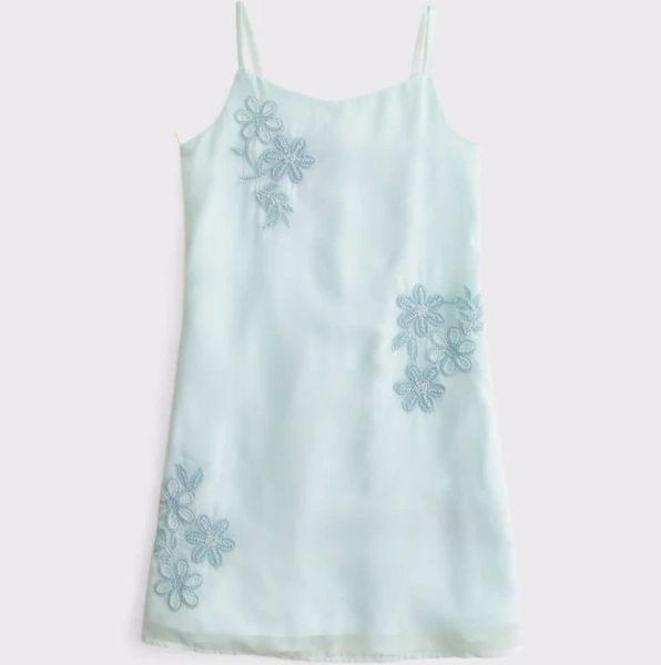 Abercrombie Kids Girls Floral Embroidered Mini Dress