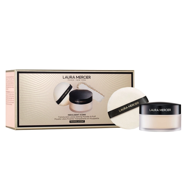 Laura Mercier Indulgent Icons Translucent Loose Setting Powder + Puff