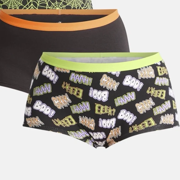 Women's Halloween Boyshort Panties 3-Pack