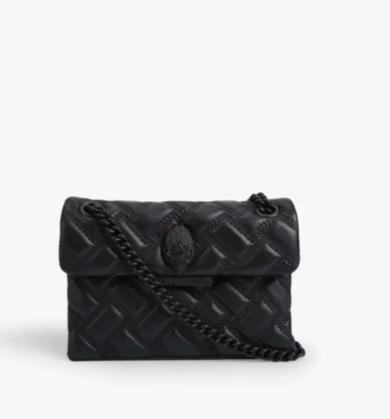 MINI KENSINGTON DRENCH Black Quilted Leather Mini Purse by KURT GEIGER LONDON