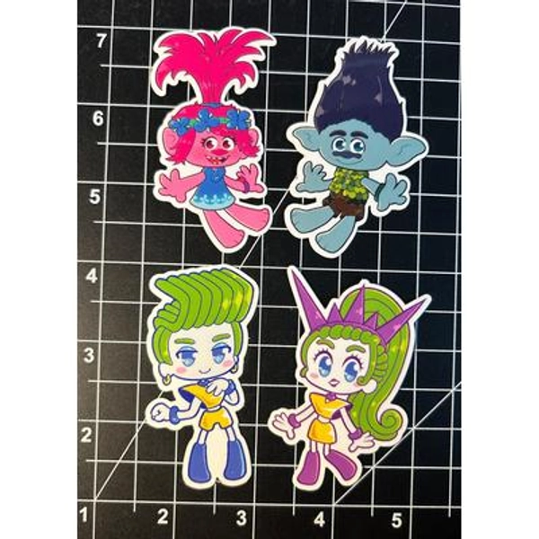 Trolls Poppy and Branch, Velvet and Veneer Stickers
