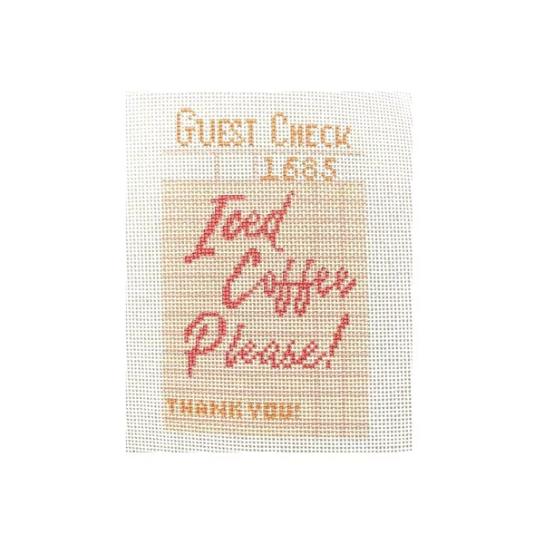 Iced coffee please guest check - printed needlepoint canvas