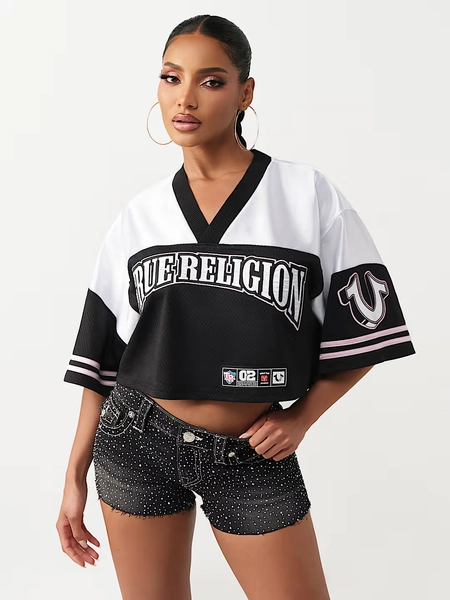 CRYSTAL SPORTY JERSEY SHIRT