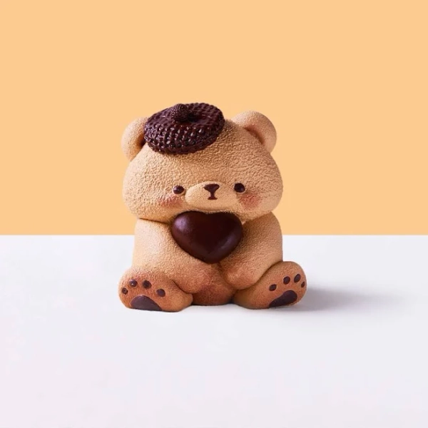 TABASQUISHY Brown Heart Bear Squishy