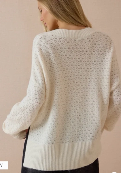 Eloise Oversized Pointelle Tunic Sweater